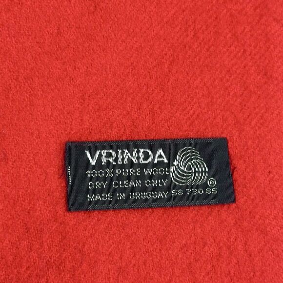 Vrinda Wool Red Scarf Uruguay Men’s Women’s 11,5x52 “ - Picture 7 of 7